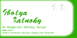 ibolya kalnoky business card
